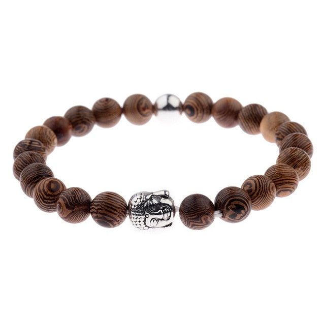 Natural Wood Beads Bracelets Men Black