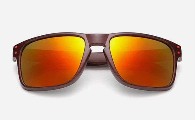Wood Grain Sunglasses Men Vintage Eyewear