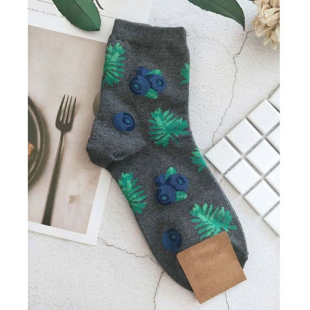 Pattern Art Socks Women Korean Animal Cactus