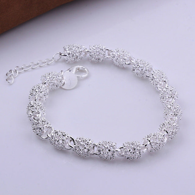 Silver color Jewelry Hollow Out Bead Bracelet Fashion