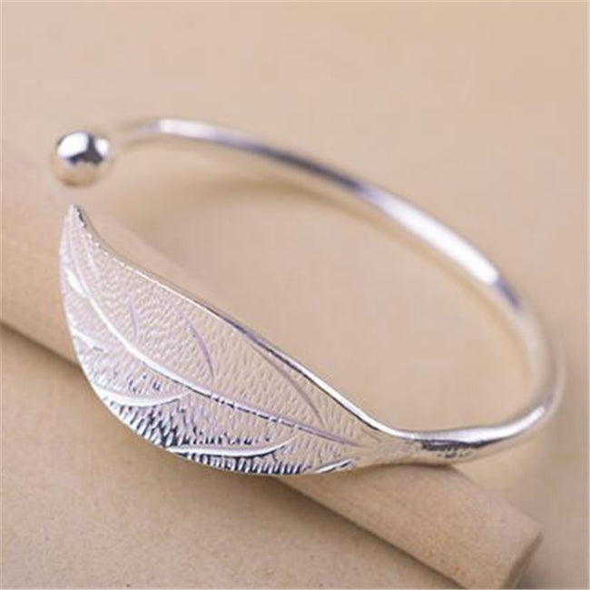 Sterling Silver Leaf Charm Bracelets & Bangles