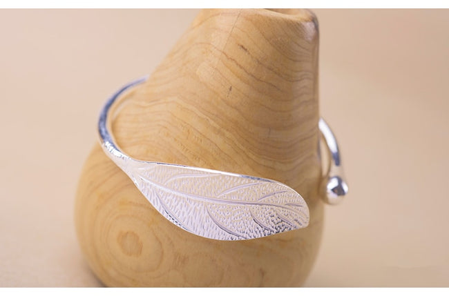 Sterling Silver Leaf Charm Bracelets & Bangles