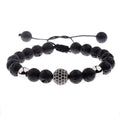Round Black CZ Zircon Pave Lava Weaving