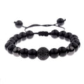 Round Black CZ Zircon Pave Lava Weaving