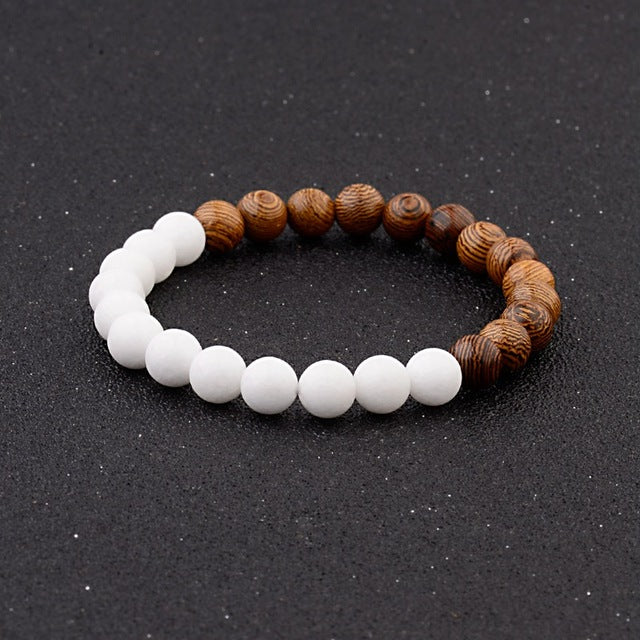 Natural Wood Beads Bracelets Men Black