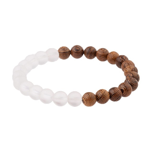 Natural Wood Beads Bracelets Men Black