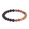 Natural Wood Beads Bracelets Men Black