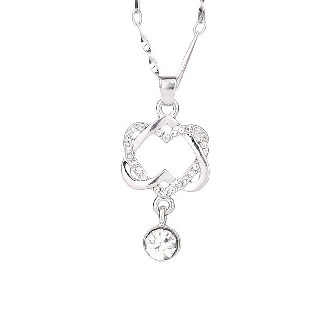 Elegant Necklace Gold Silver Chain Crystal