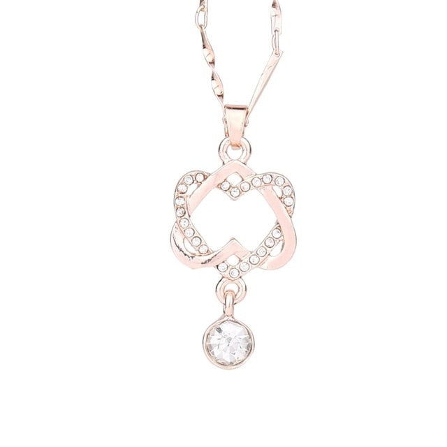Elegant Necklace Gold Silver Chain Crystal