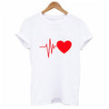 Printed Summer Black Round neck Casual Heartbeat