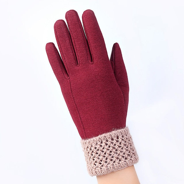 Outdoor Cashmere Gloves Warm Inverted Mitten