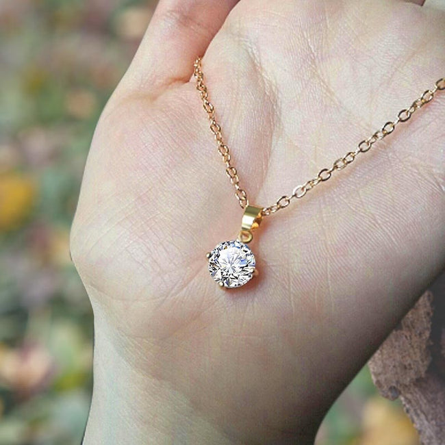 Gold Sliver Color Rhinestone Necklace Jewelry