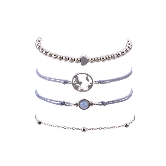 Handmade  Heart Ocean Map Bracelet Sets