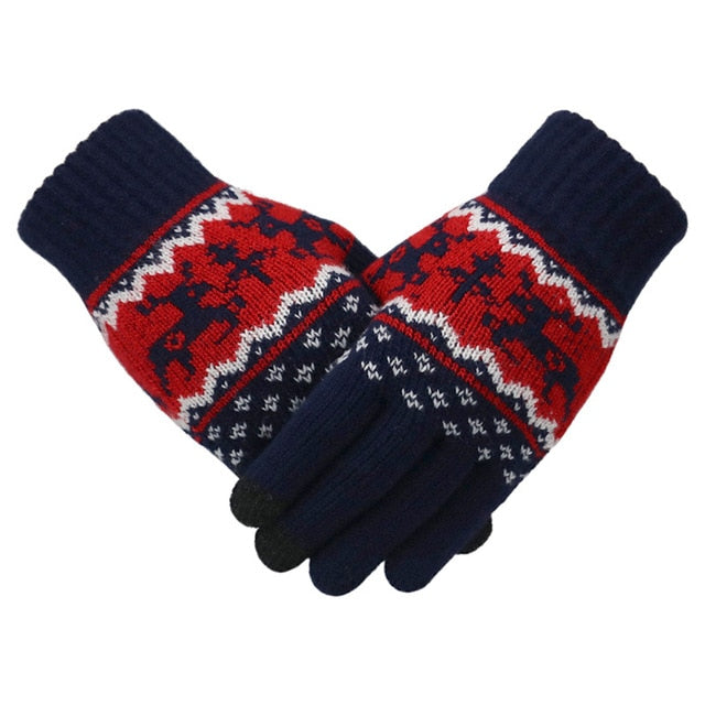 Winter Knitted Gloves Christmas Deer Fashion
