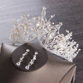 Set Silver Luxury Bridal Princess Crown Hair