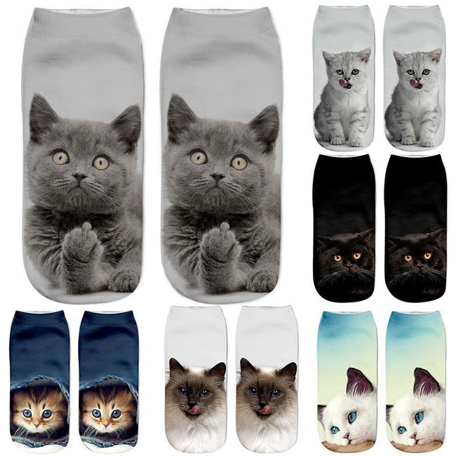 Cat Design Fashion Unisex Christmas Gift Socks