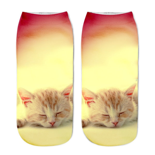 Cat Design Fashion Unisex Christmas Gift Socks