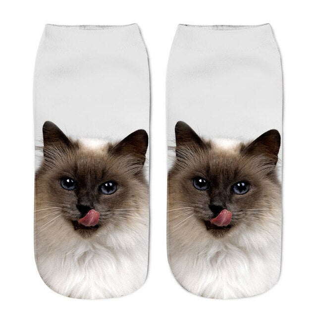 Cat Design Fashion Unisex Christmas Gift Socks