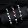 Cubic Zirconia Jewelry Silver Color Leaf Charm