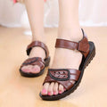 Flat Sandals Women Genuine Leather For Mother