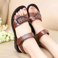 Flat Sandals Women Genuine Leather For Mother