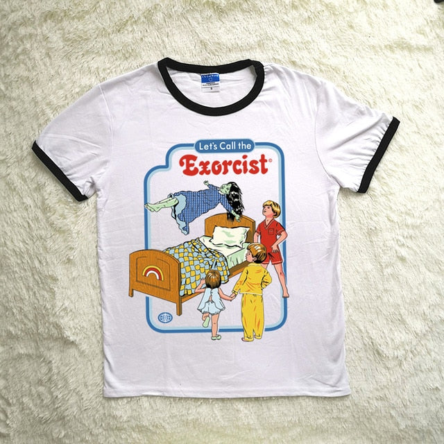 Let's Call The Exorcist Funny T Shirts Red