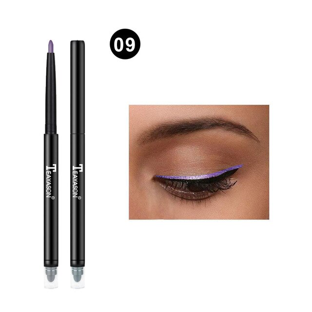 Dual ended eyeliner pencil with sponge glitter
