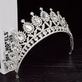 Silver Baroque Tiara For Queen Bride Pink