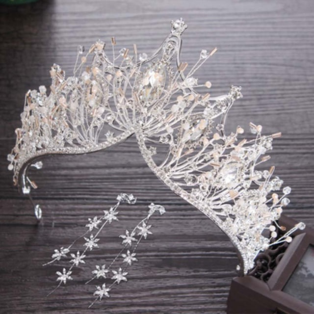 Crystal Gold Crown for Girls Wedding Hair