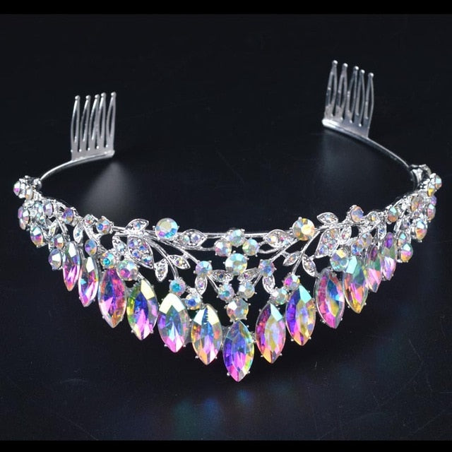Delicate Vintage silver AB Wedding Crown
