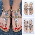 Shoes summer bohemia diamond sandals T-strap