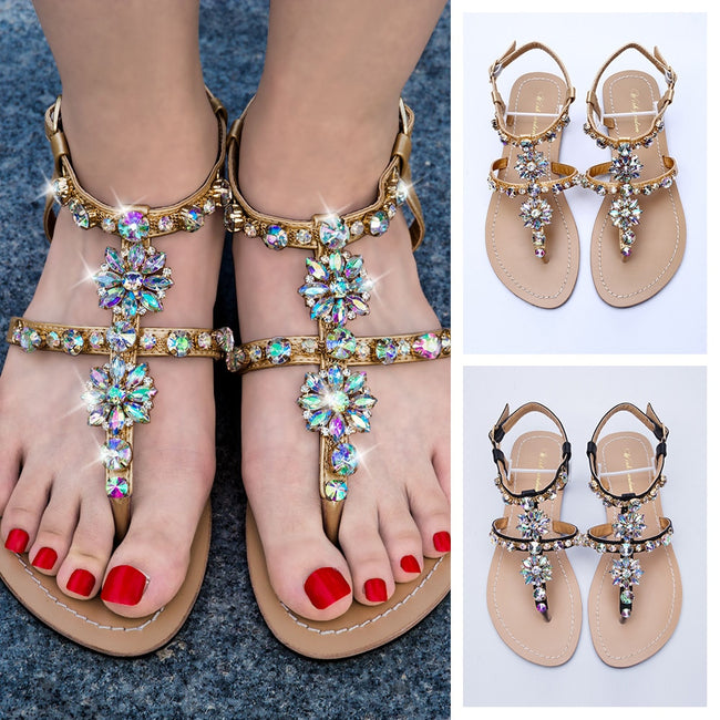 Shoes summer bohemia diamond sandals T-strap