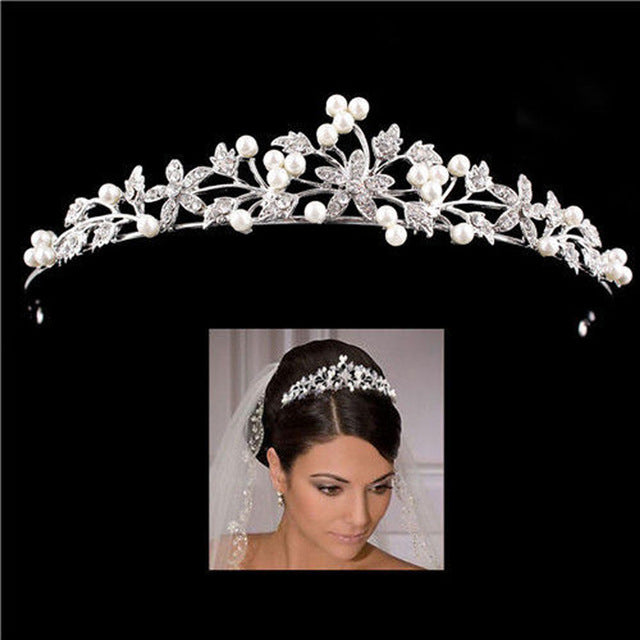 Gorgeous Silver Crystal Bridal Tiara Crown Bride