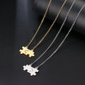 Stainless Steel Necklace Lover's Gold And Silver