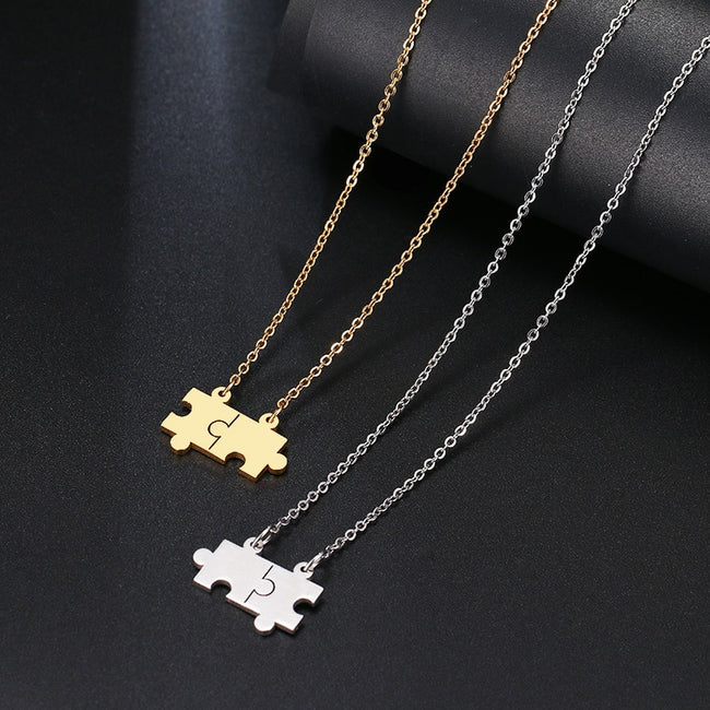 Stainless Steel Necklace Lover's Gold And Silver