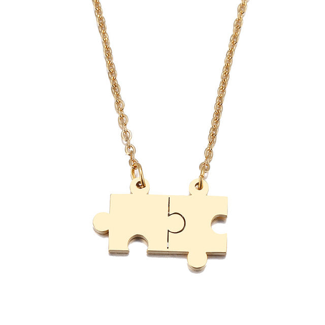 Stainless Steel Necklace Lover's Gold And Silver