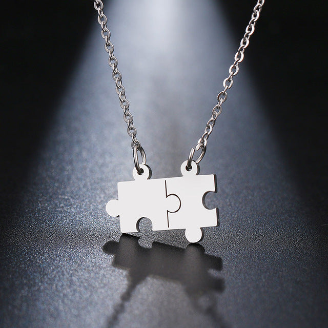 Stainless Steel Necklace Lover's Gold And Silver