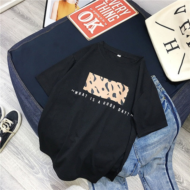 Leopard Print T shirts Women Spring Summer