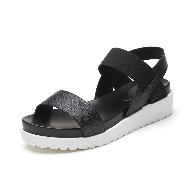 Sandals Summer Shoes Peep-toe Slip On Flat