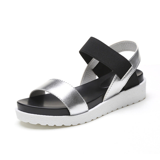 Sandals Summer Shoes Peep-toe Slip On Flat