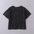 Vintage fashion Women washed o-neck T-shirt