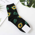 Pattern Art Socks Women Korean Animal Cactus