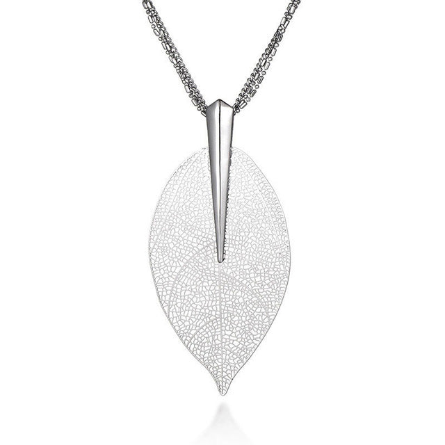Pendants Sweater Chain Big Leaves Statement