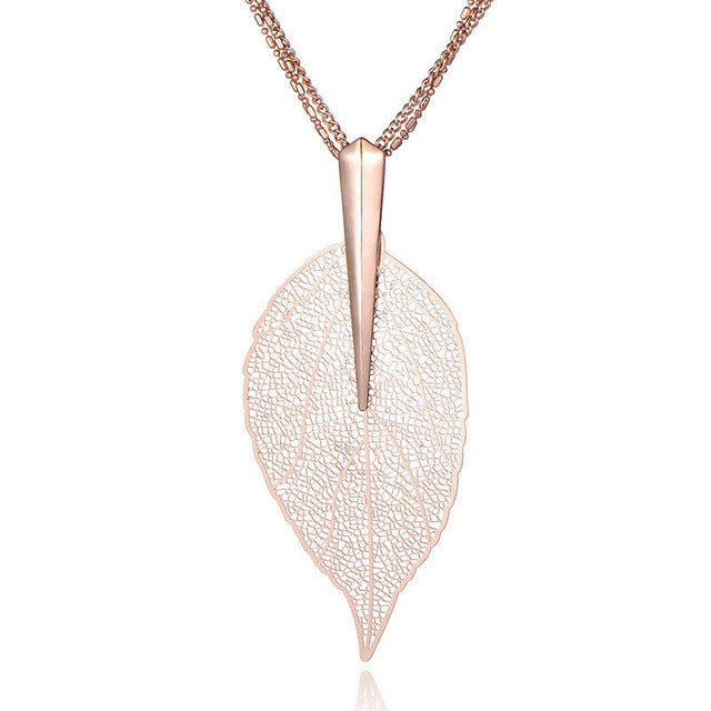 Pendants Sweater Chain Big Leaves Statement