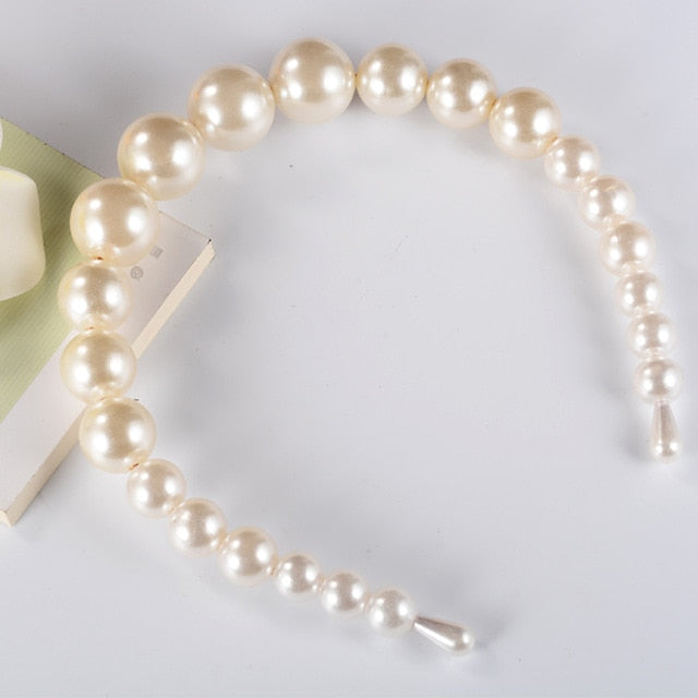 Fashion Luxury Big Pearl Headband Hair Band