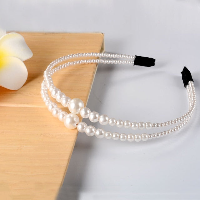 Fashion Luxury Big Pearl Headband Hair Band