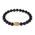 Round Black CZ Zircon Pave Lava Weaving