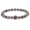 Round Black CZ Zircon Pave Lava Weaving