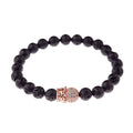 Round Black CZ Zircon Pave Lava Weaving