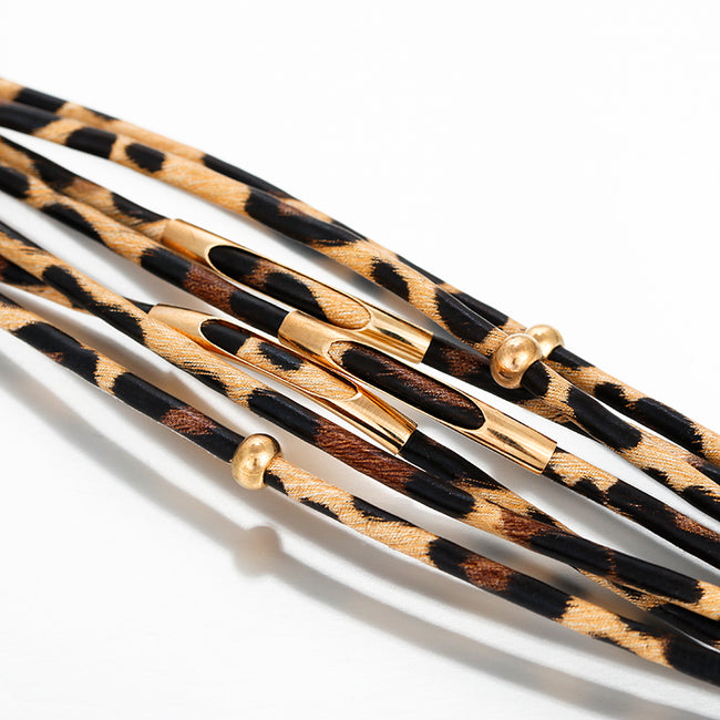 Leopard Leather Bracelets For Women